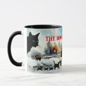 Katzen im Winter Wunderland Magische Tasse (Links)