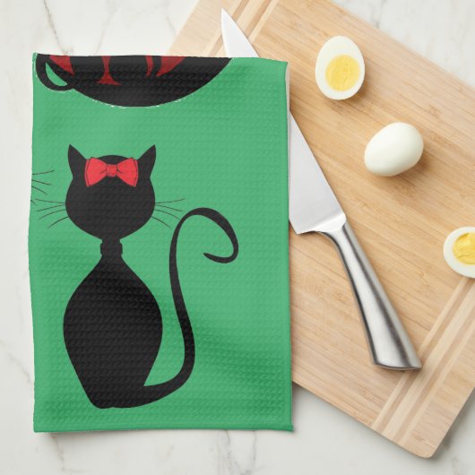 Katzen im Zuhause Geschirrtuch (Viertel Falte)