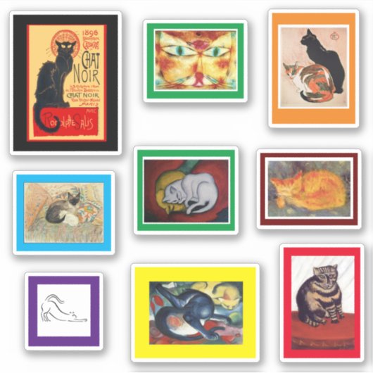Katzen in berühmter Kunst Aufkleber (Vorderseite)