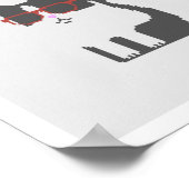 Katzen in Brillen Pile Pixel Art Poster (Ecke)