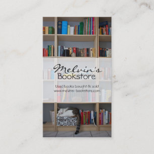 Katzen in Büchern der Bibliothek Visitenkarte