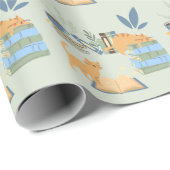 Katzen in Büchern Geschenkpapier (Rolleneckpunkt)