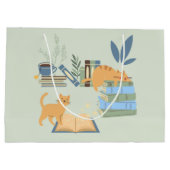 Katzen in Büchern Große Geschenktüte (Rückseite)