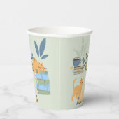 Katzen in Büchern Pappbecher (Rechts)