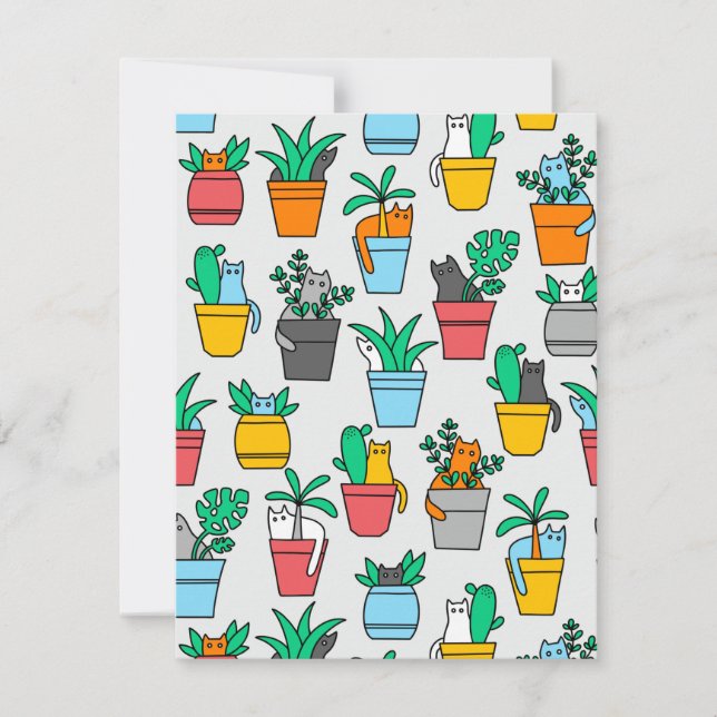 Katzen in den Blumentöpfen (Vorderseite)