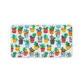 Katzen in den Blumentöpfen Adressaufkleber (Vorne)