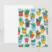 Katzen in den Blumentöpfen Begleitkarte (Vorne/Hinten)