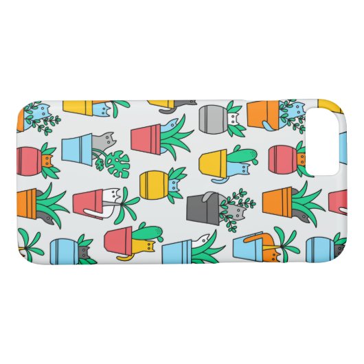 Katzen in den Blumentöpfen Case-Mate iPhone Hülle (Rückseite (Horizontal))