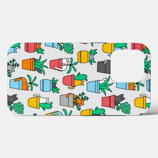 Katzen in den Blumentöpfen Case-Mate iPhone Hülle (Rückseite (Horizontal))