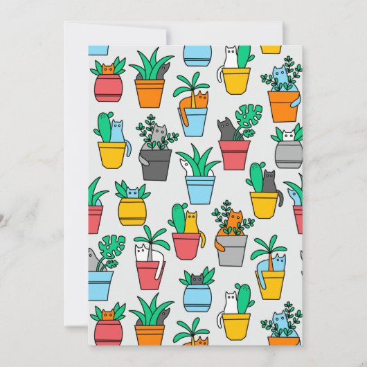 Katzen in den Blumentöpfen Dankeskarte (Vorderseite)