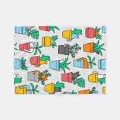 Katzen in den Blumentöpfen Fleecedecke (Vorderseite (Horizontal))