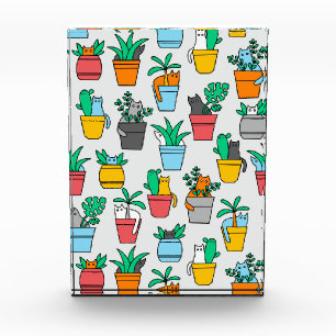 Katzen in den Blumentöpfen Fotoblock