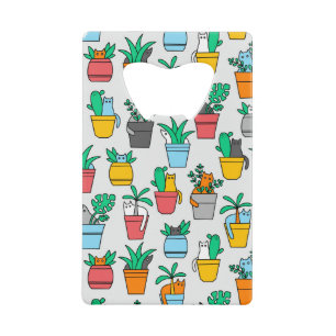 Katzen in den Blumentöpfen Geldbeutel Flaschenöffner