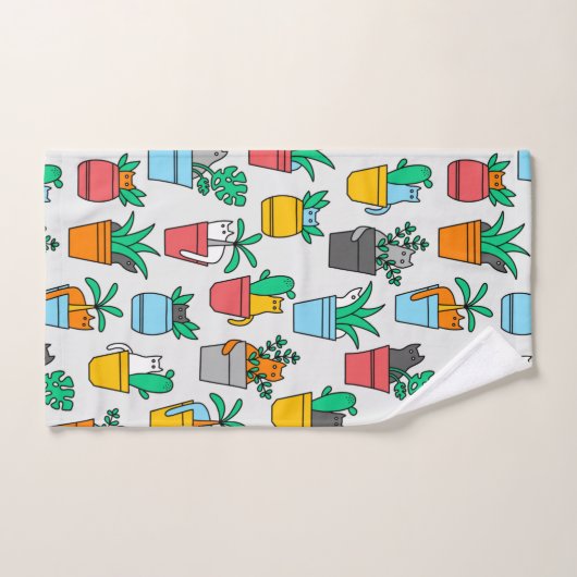 Katzen in den Blumentöpfen Handtuch (Handtuch)