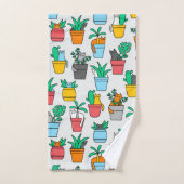 Katzen in den Blumentöpfen Handtuch (Handtuch)