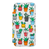 Katzen in den Blumentöpfen Incipio iPhone Geldbeutel-Hülle (Folio Vorderseite)