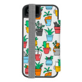 Katzen in den Blumentöpfen Incipio iPhone Geldbeutel-Hülle (Folio Rückseite)