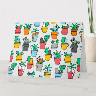 Katzen in den Blumentöpfen Karte