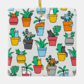 Katzen in den Blumentöpfen Keramikornament (Vorderseite)