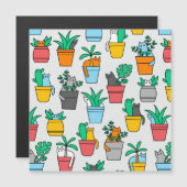 Katzen in den Blumentöpfen Magneteinladung (Vorne/Hinten)