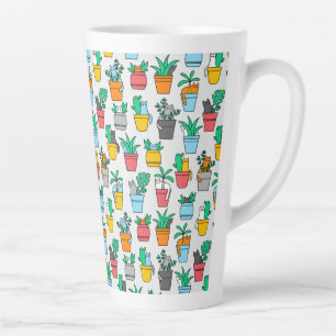 Katzen in den Blumentöpfen Milchtasse