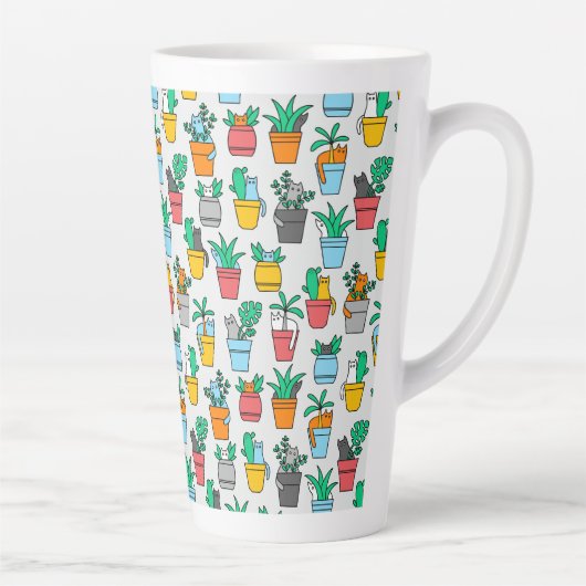 Katzen in den Blumentöpfen Milchtasse (Rechts)