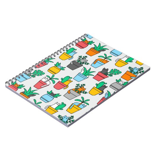 Katzen in den Blumentöpfen Notizblock (Linke Seite)