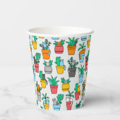 Katzen in den Blumentöpfen Pappbecher (Rückseite)