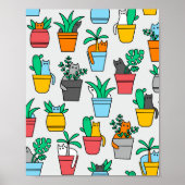 Katzen in den Blumentöpfen Poster (Vorne)