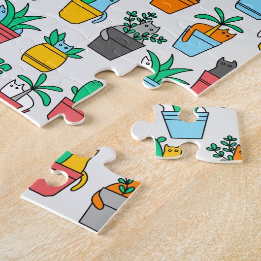 Katzen in den Blumentöpfen Puzzle (Seite)