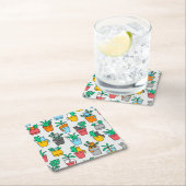 Katzen in den Blumentöpfen Rechteckiger Pappuntersetzer (Vor Ort)