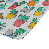 Katzen in den Blumentöpfen Schneidebrett (Ecke)