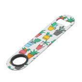 Katzen in den Blumentöpfen Speed Flaschenöffner (Vorderseite Schrägansicht)