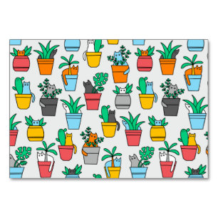 Katzen in den Blumentöpfen Tischnummer