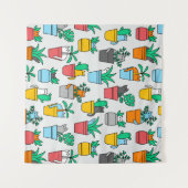 Katzen in den Blumentöpfen Wandteppich (Vorderseite (Horizontal))