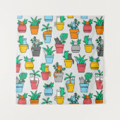 Katzen in den Blumentöpfen Wandteppich (Vorderseite)