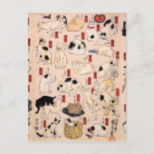 Katzen in den dreiundfünfzig Stationen des Tōkaidō Postkarte (Vorderseite)