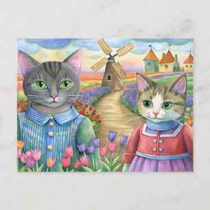 Katzen in den Niederlanden Feiertagspostkarte