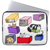Katzen in der bunten Kasten-Laptop-Hülse Laptopschutzhülle (Vorderseite)