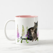 Katzen in der Fingerhut Zweifarbige Tasse (Links)