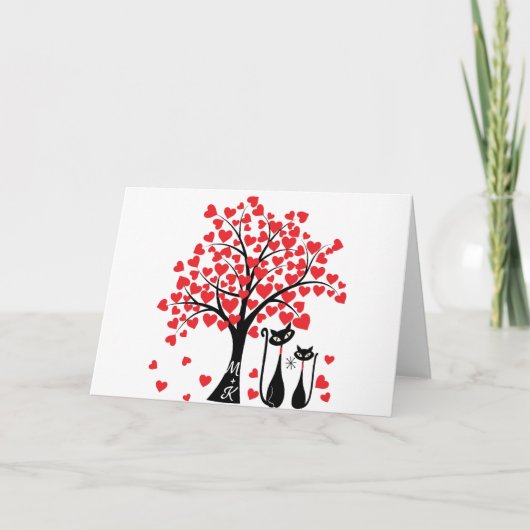 Katzen in der Liebe Dankeskarte (Vorderseite)