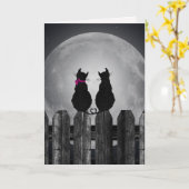 Katzen in der Liebe des Mondes Karte (Gelbe Blume)