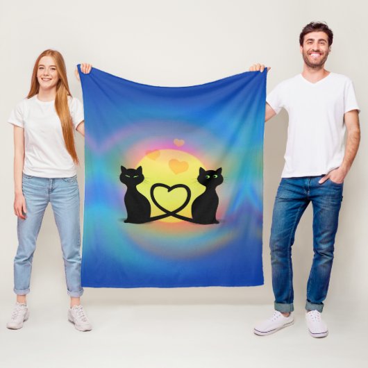 Katzen in der Liebe Fleecedecke (Beispiel)