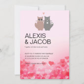 Katzen in der Liebe Hochzeitsfeiern Einladung (Vorderseite)