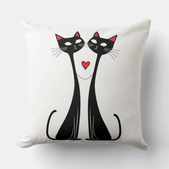 Katzen in der Liebe Kissen (Vorderseite)