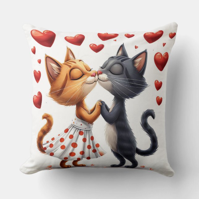 Katzen in der Liebe Kissen (Vorderseite)