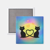 Katzen in der Liebe Magnet (Vorderseite/Rückseite)