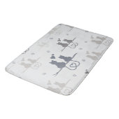 Katzen in der Liebe Modernes Muster der tierischen Badematte (Schrägansicht)