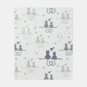 Katzen in der Liebe Modernes Muster der tierischen Fleecedecke (Vorderseite)