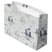 Katzen in der Liebe Modernes Muster der tierischen Große Geschenktüte (Rückseite Schrägansicht)